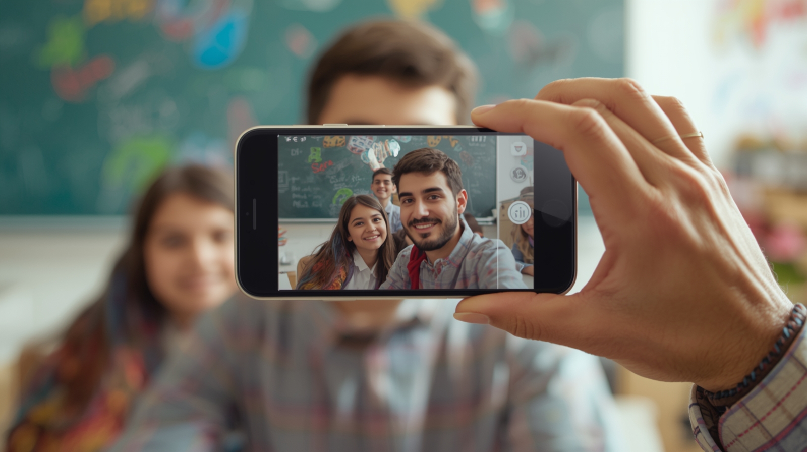 معلم ایرانی که لحظه‌ای از کلاس را ثبت می‌کند